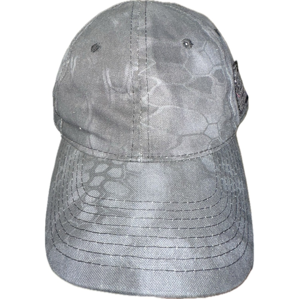 Gray Camo American Flag Hat Cap Adjustable Strap Back One Size Fits Most Kryptek